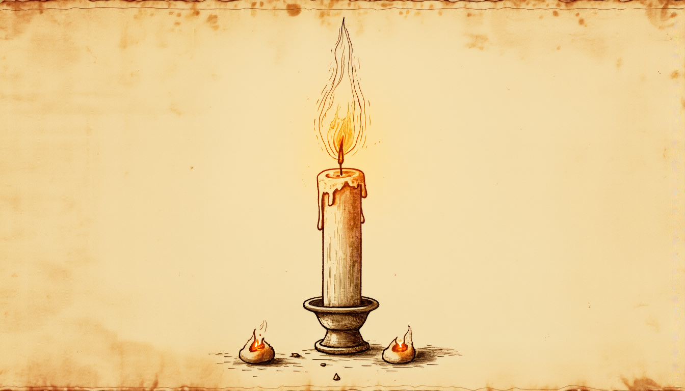 A candle flame cooling and going out